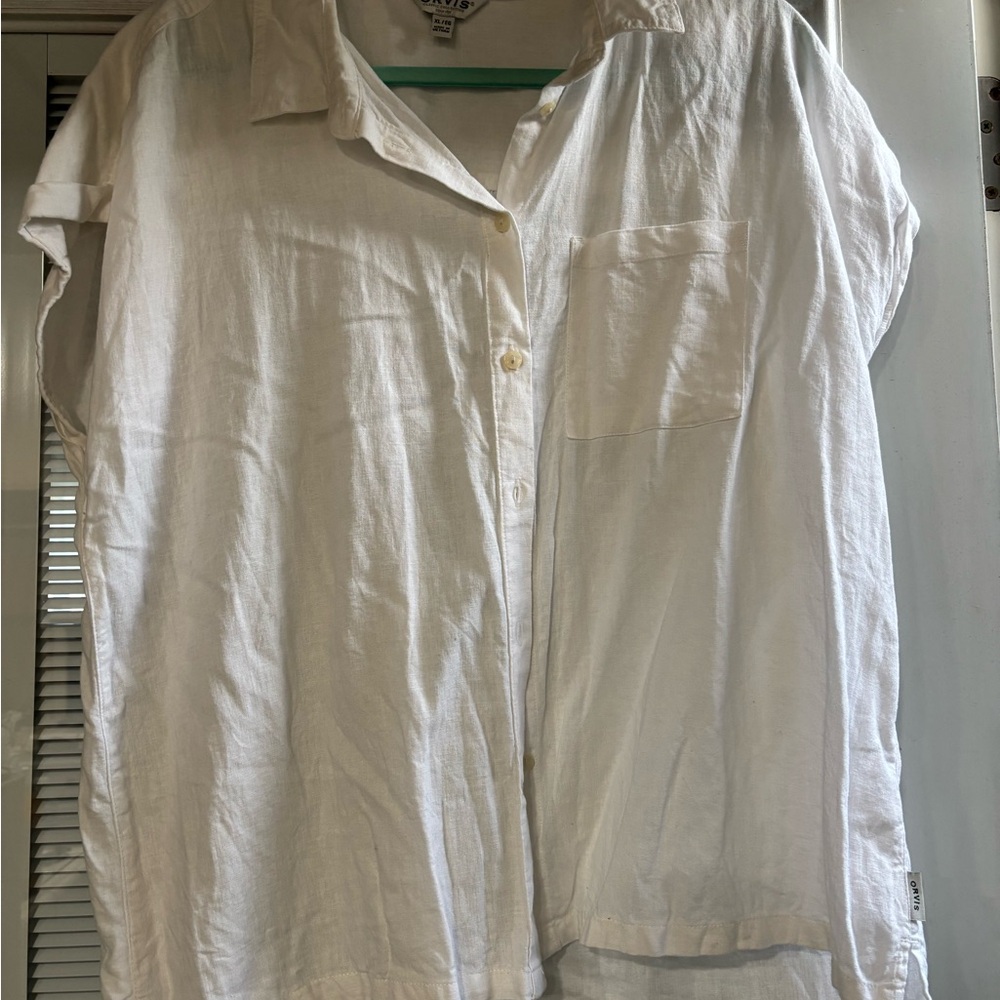 Orvis White Button-Up Shirt
